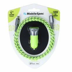 Best Sale 🛒 MobileSpec Hi-Vis Lightning Car Charger Kit - 18W Charger & 4ft Cable 🔔