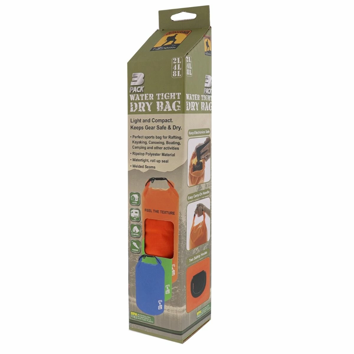 Outlet โจ i-Zoom Outdoorsman 3-Pack Water Tight Dry Bags - 2L/4L/8L ๐ 2 Outlet โจ i-Zoom Outdoorsman 3-Pack Water Tight Dry Bags - 2L/4L/8L ๐ - Image 2