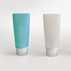 Wholesale 🌟 Smooth Trip 3 oz. Silicone Travel Bottles - 2 pack (Teal/White) ⌛