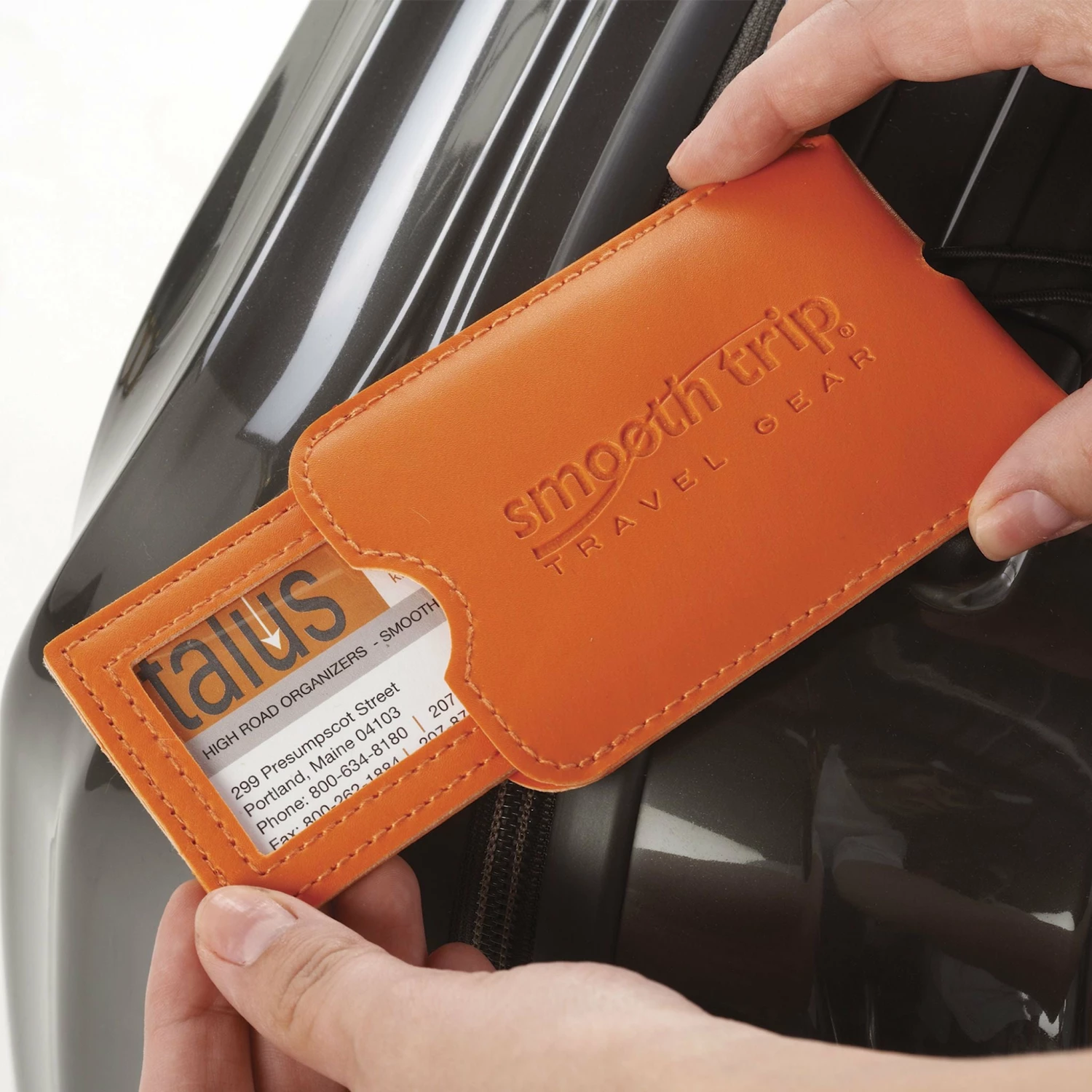 New 🎉 Smooth Trip Slide ID Luggage Tag - Orange ✨ - Image 3