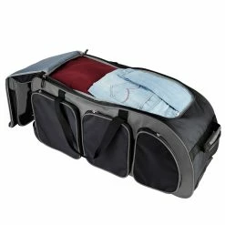 Outlet 😉 Travelers Club 30" Adventure Rolling Multi-Pocket Upright Duffel ⌛ -Cluballiance Sales Store Travelers Club 30 Charcoal Duffel 2