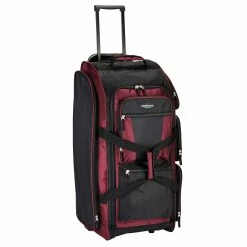 Outlet 😉 Travelers Club 30" Adventure Rolling Multi-Pocket Upright Duffel ⌛ -Cluballiance Sales Store Travelers Club 30 Crimson Duffel 1