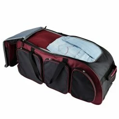 Outlet 😉 Travelers Club 30" Adventure Rolling Multi-Pocket Upright Duffel ⌛ -Cluballiance Sales Store Travelers Club 30 Crimson Duffel 2
