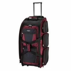 Outlet 😉 Travelers Club 30" Adventure Rolling Multi-Pocket Upright Duffel ⌛ -Cluballiance Sales Store Travelers Club 30 Crimson Duffel 6